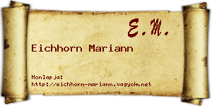 Eichhorn Mariann névjegykártya